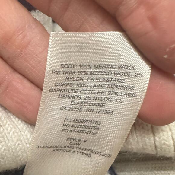 Aritzia Babaton Weekday Turtleneck Stripe Crop Merino Wool Sweater Womens Small - Picture 6 of 10